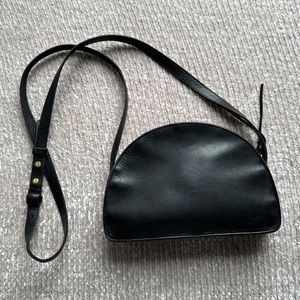 Madewell Black Leather Half Moon Crossbody Bag